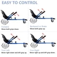 thumbnail image 6 of Blue Hoverboard Seat Attachment, Hover Go Kart, Hoverboard Go Cart Accessories, Heavy Duty Frame, Fun for Kids Fits 6.5"/8"/10", Go Kart Conversion Kit For Hoverboard, 6 of 11