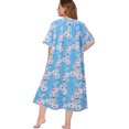thumbnail image 2 of Nightgowns for Women Plus Size Short Sleeve Night Gowns Ladies Summer Oversized House Dress Print Sleepwear Soft Housecoat Comfy Sleep Dress,XL-4XL, 2 of 9