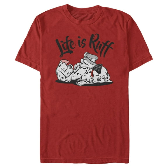 Men's One Hundred and One Dalmatians Life is Ruff Graphic Tee Red X Large