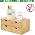 thumbnail image 3 of Wisuce Bamboo Desk Organizer - Mini Desktop Drawer Tabletop Storage Organization Box for Office Home Toiletries Supplies, No Assembly Required (4 Drawer), 3 of 13