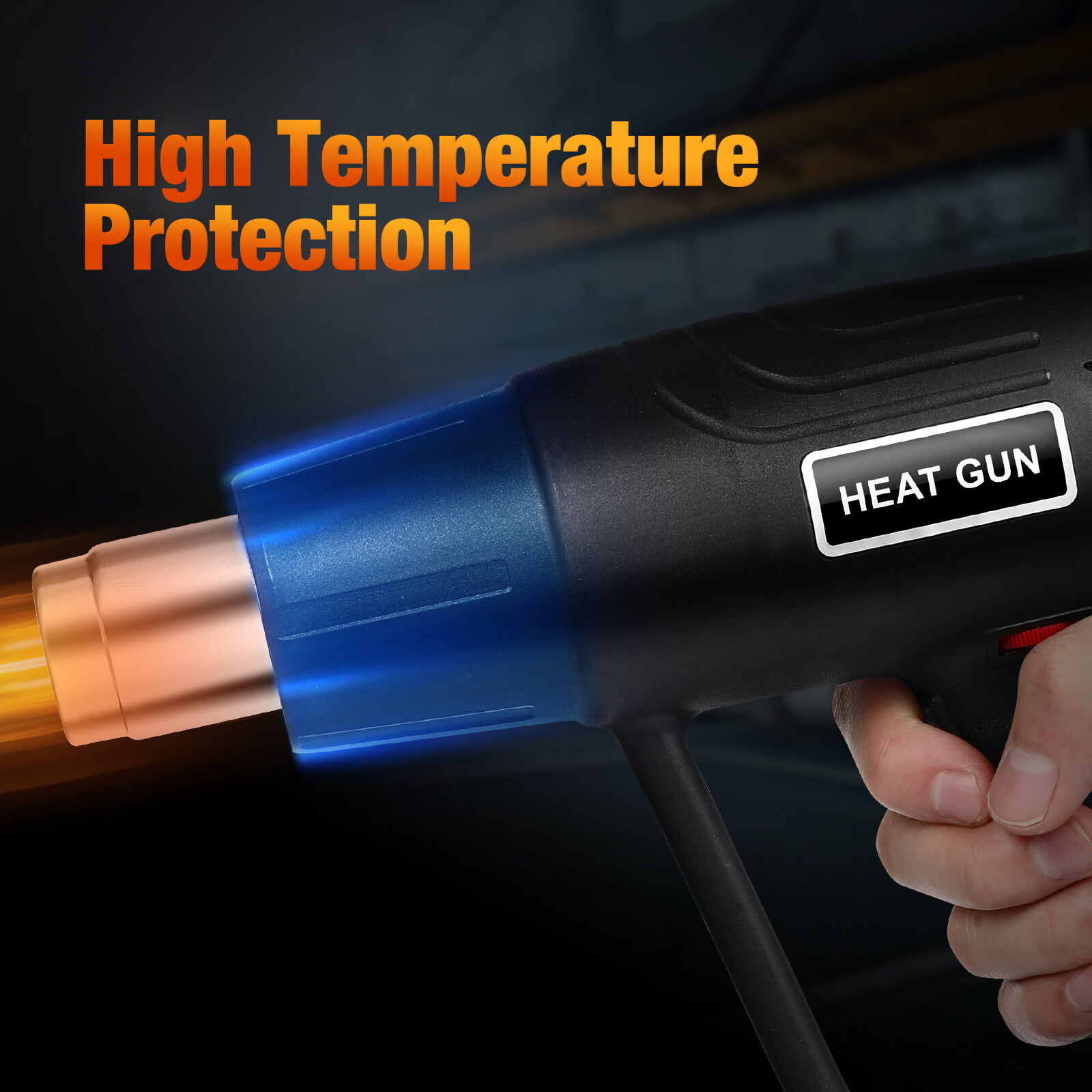 Heat Gun 2000W Heavy Duty Hot Air Gun Kit Temperature 4 Nozzles 100℃- 650℃  USA