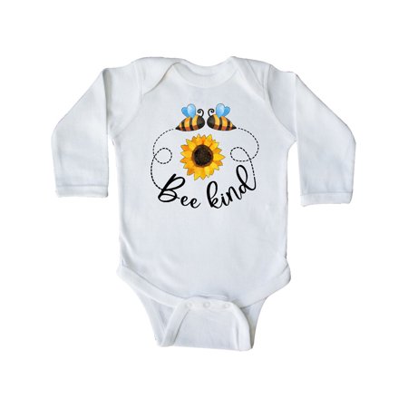 

Inktastic Bee Kind Bees and Sunflower Gift Baby Boy or Baby Girl Long Sleeve Bodysuit