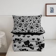 thumbnail image 5 of Homewish Cartoon Dog Paws Queen Comforter Set,Pet Lover Comforter Sets Queen,Gray,Heart Decor,Black Reversible,3 Pieces,1 Comforter and 2 Pillowcases, 5 of 7