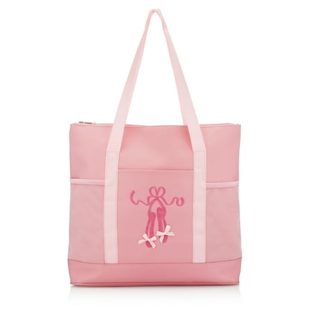 Girls Dance Large Ballet Slipper Tote Bag (Light Pink)