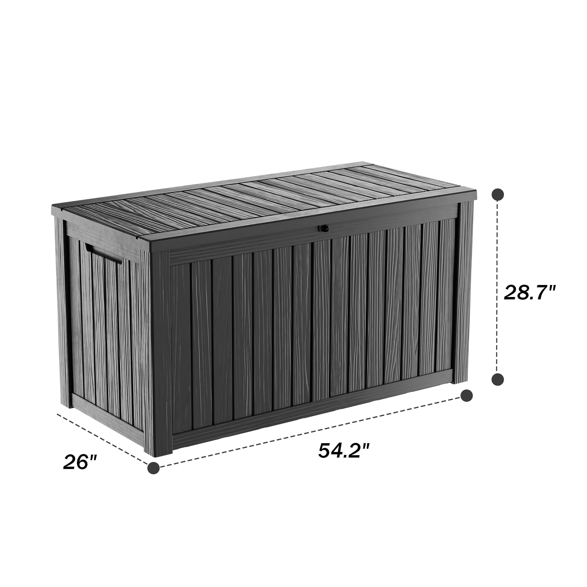 MAYEERTY 150 Gallon Outdoor Deck Box, Large Capacity Storage Box for Patio Furniture Cushions, Pillow with Wheels, Black