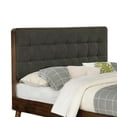 thumbnail image 2 of Wooden California King Size Bed with Tufted Headboard Gray and Brown - Saltoro Sherpi, 2 of 5