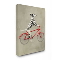 The Stupell Home Decor Collection Dalmatian Dog Riding Red Bicycle Canvas Wall Art