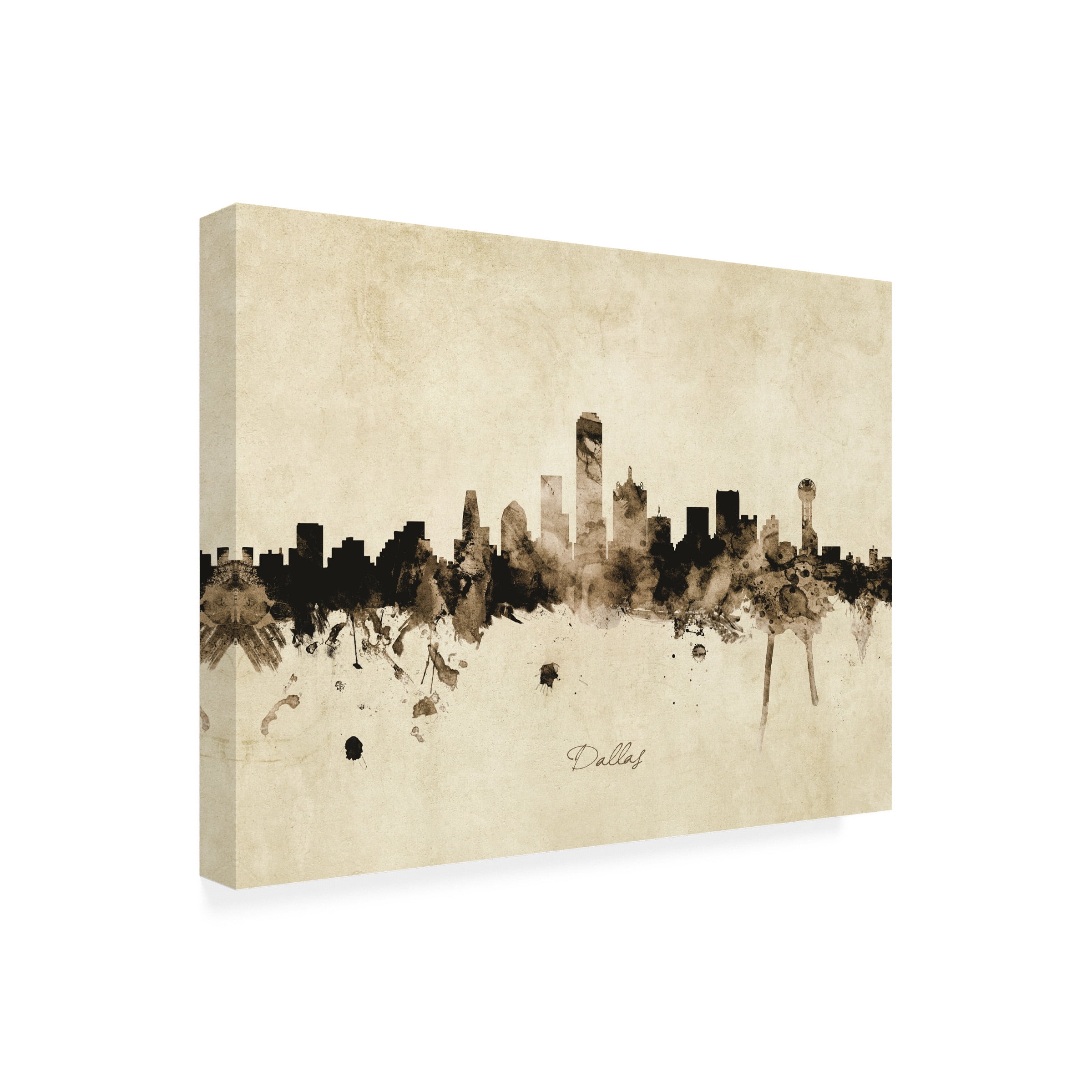 Michael Tompsett 'Dallas Texas Skyline Vintage' Canvas Art