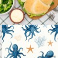 thumbnail image 3 of Amarainy Ocean Octopus And Starfish Pattern Linen Table Mats Set Of 4 For Home Kitchen Table Decor 12x18 inch, 3 of 5