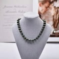 thumbnail image 3 of EOEMY Fashion Lady New Natural 8-12mm Tahitian Black Green Pearl Round Beads Necklace-Champagne-10mm, 3 of 9