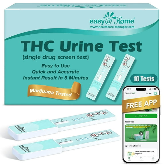 Easy@Home 1 Panel Urine Marijuana (THC) Drug Test Testing Kit, 10 pack