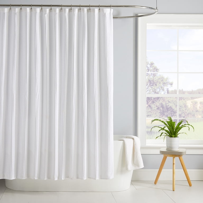 Better Homes & Gardens Chunky Waffle Weave Shower Curtain photo 4