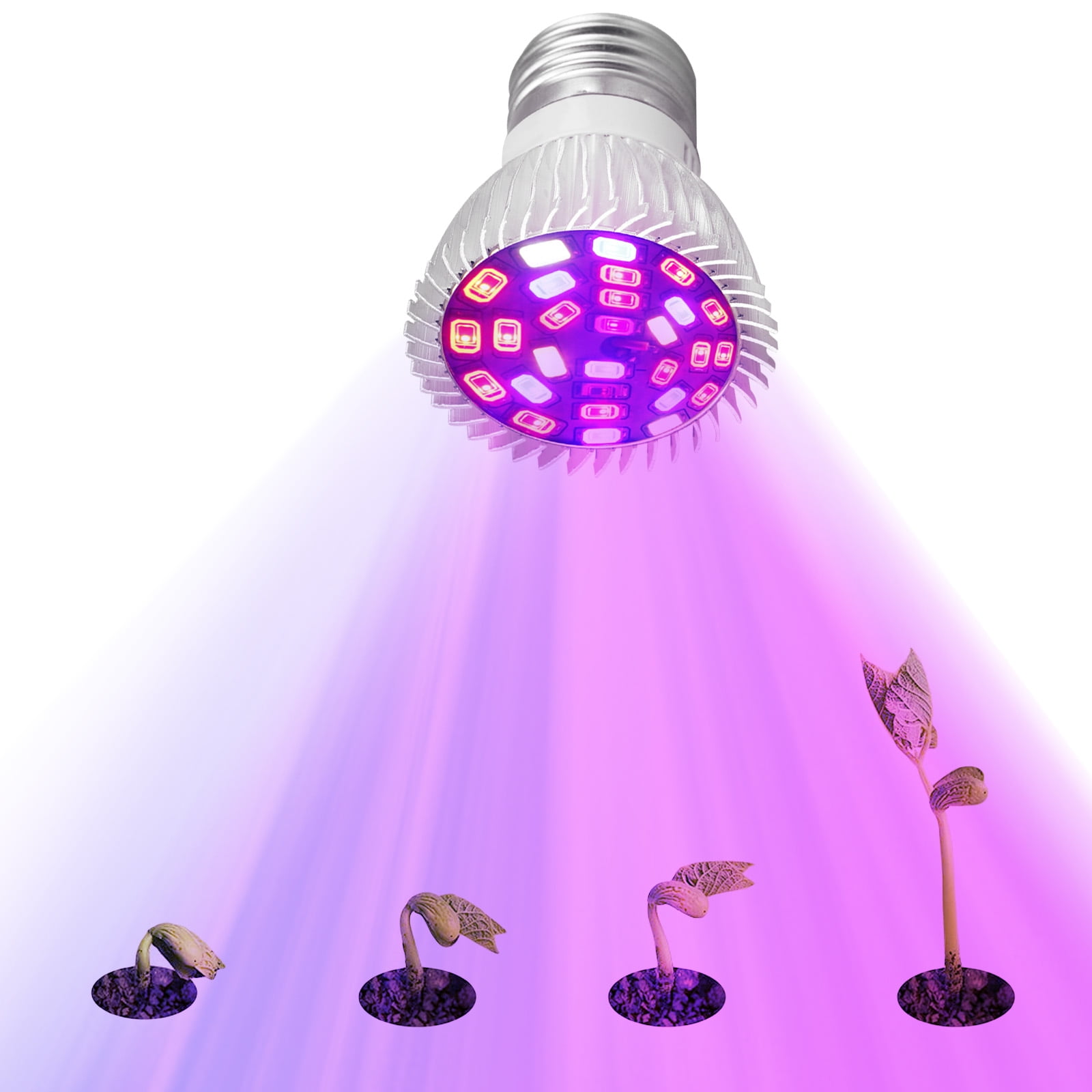 1PC 28W E27 Full Spectrum LED Grow Light Bulb Lamp Hydroponics Plant Indoor Home 