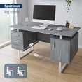 thumbnail image 6 of Techni Mobili Modern Adult Office Desk with Drawers and Storage, 51.25" W, Gray/Silver, 6 of 13