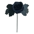 thumbnail image 2 of Cevemin Realistic 30cm Black Plastic Rose Halloween Home Decoration - Gothic Party, Indoor Festive Decor, Lightweight 12g Easy Storage, 2 of 6