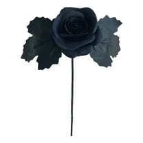 CuiLiyq Black Roses Artificial Flowers with Stalks, Faux Silk Flowers Bridal Gothic Wedding Bouquet, Blossom Flora for Office Hotel Decorations