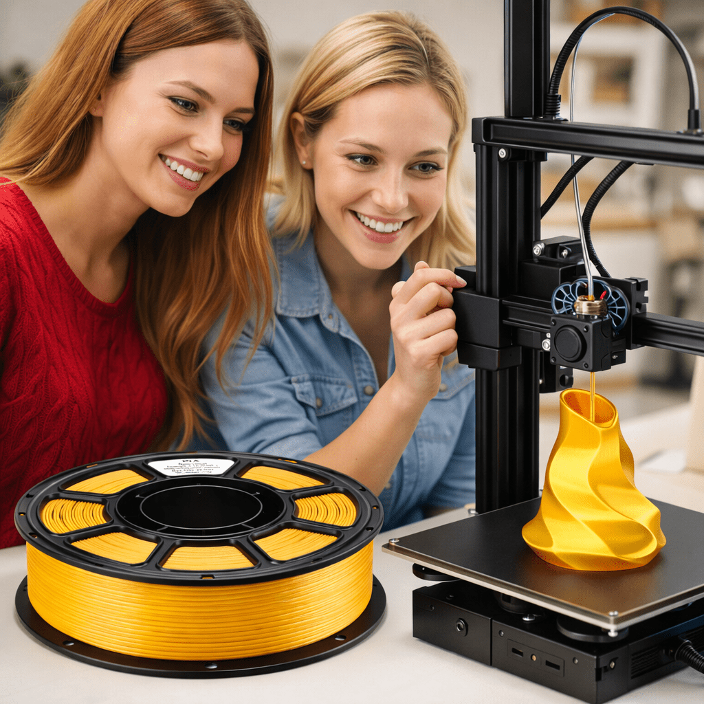 Silk PLA 3D Printer Filament, 3D Printer Filament Bundle 1.1KG 1.75mm, High-speed Printing, Neatly Arranged Lines, for Most FDM 3D Printer Bright Gold