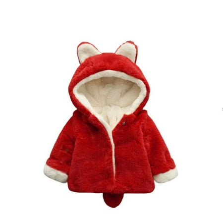 

Girls Hooded Coat Cute Polka-Dot Pointed Hat Cotton Suit Long Sleeve Hooded Jacket Fashion Thickened Keep Warm Diagonal Front Coat Lightweight Outerwear Outfits 6 Months-3 Years