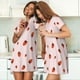 thumbnail image 4 of Fotbe Strawberry Bata de Dormir para Mujer con Estampado, Camisón de Algodón de Manga Corta, Ropa de Dormir Casual, 4 of 6