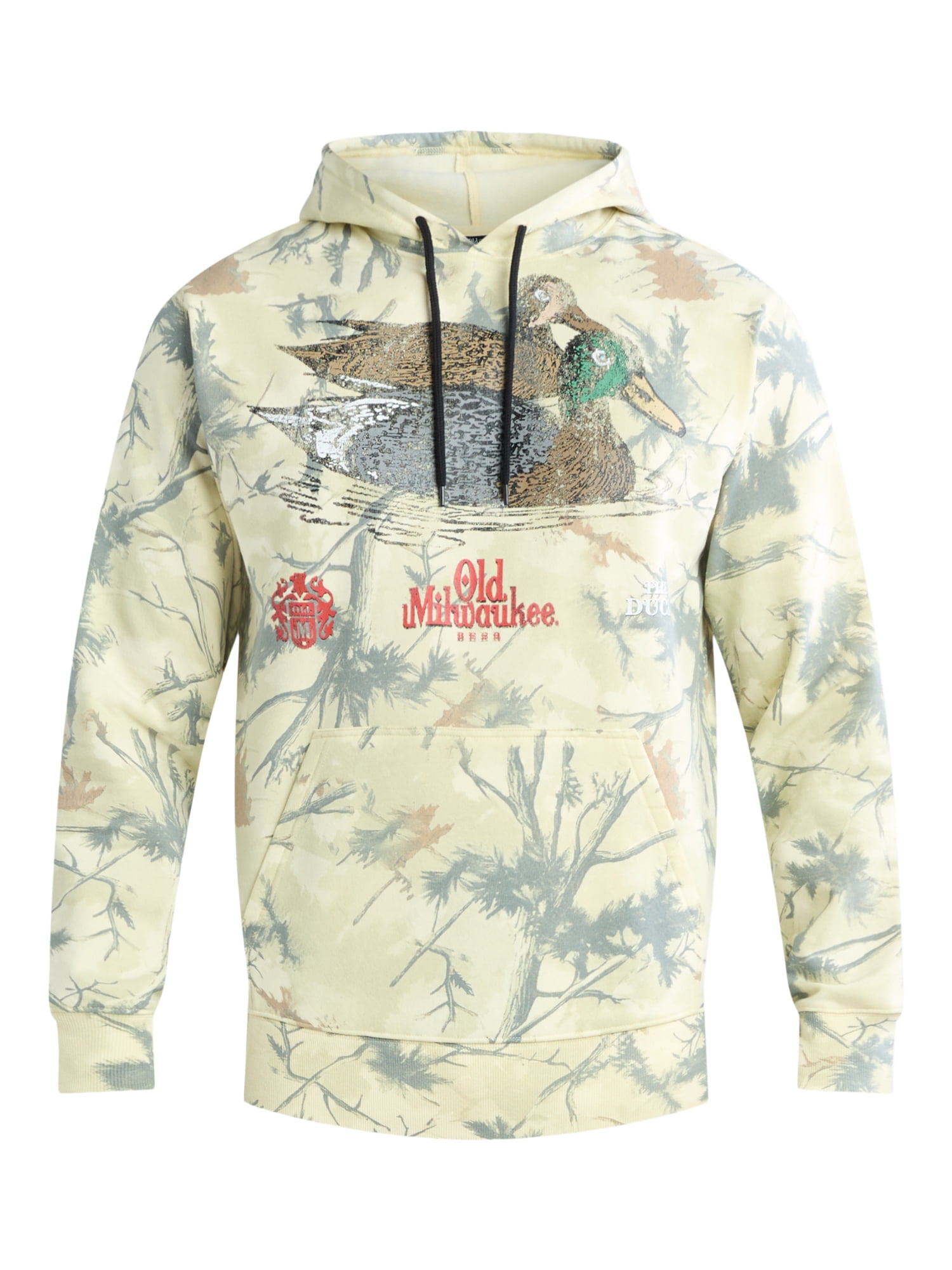 Old Milwaukee Men's and Big Men's Duck Camo Distressed Graphic Hoodie, Sizes S-3XL