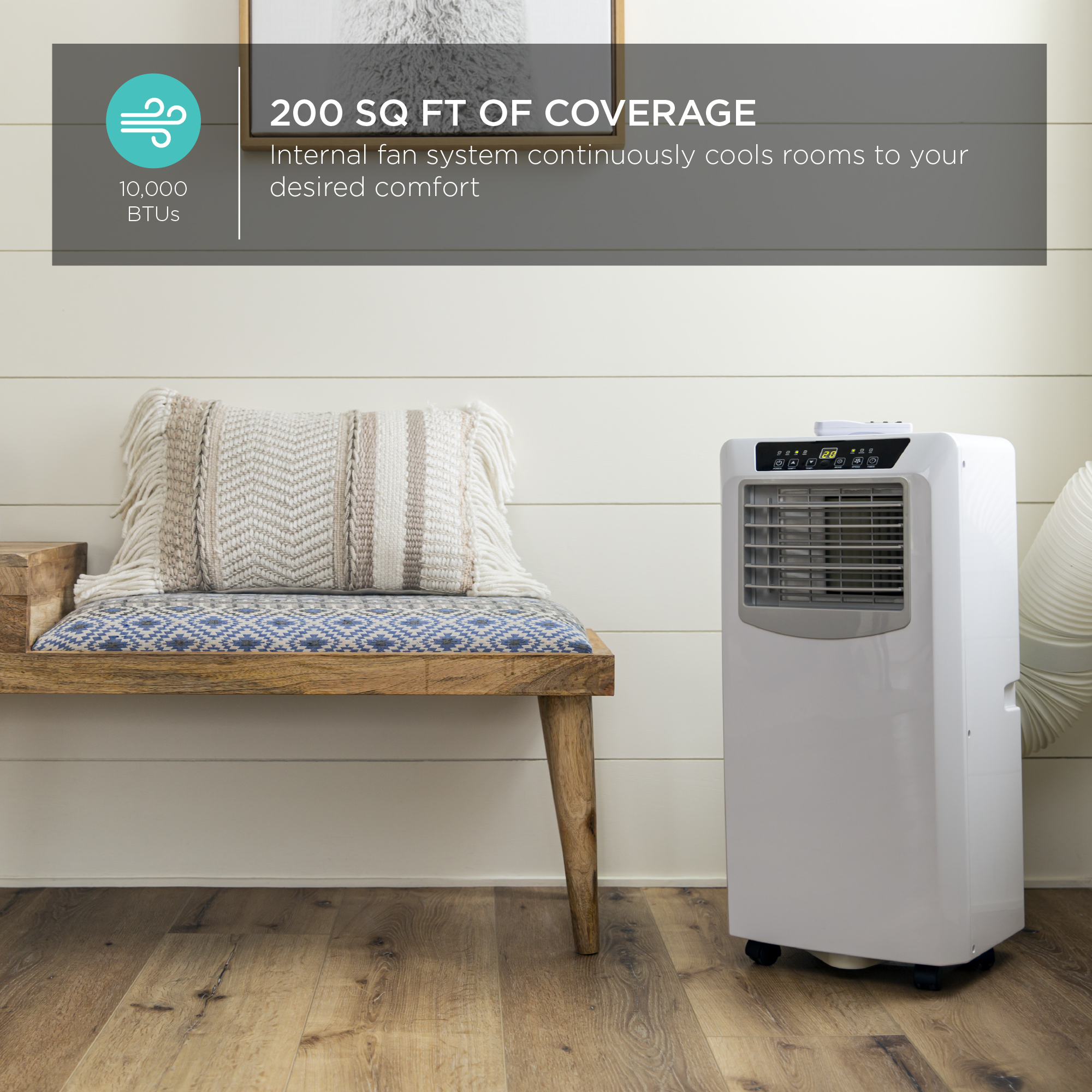 Best Choice Products 10,000 BTU 3-in-1 Air Conditioner Cooling Fan Dehumidifier w/ Remote Control, 200 SqFt Capacity - image 2 of 7