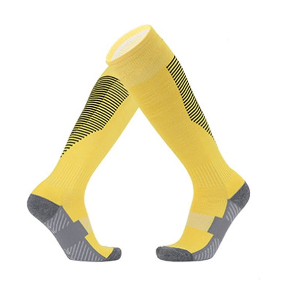 vdgthytj Kids Soccer Socks Boys Girls Knee High Breathable Comfy Cushioned Sole Softball Football Socks(6-13Years,Yellow)
