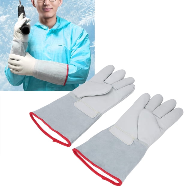 Guantes Protectores De Seguridad, Uso Versátil -500 ℉ Temperatura Soportada 1 Par De Guantes Anticongelantes Con Refuerzo De Muñeca De 31 Cm Para Investigación De Laboratorio