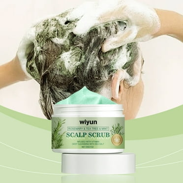 Xecvkr Rosemary Hair Scalp Scrub, 30g of Gently Purifying and Nourishing Exfoliation for All Hair Types, Infused with Essential Oils and Sea Salt for Optimal Scalp and Hair Health