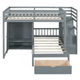 thumbnail image 5 of Pinovk Full Over Twin Bunk Bed with Wardrobe, Drawers, Gray, 5 of 21