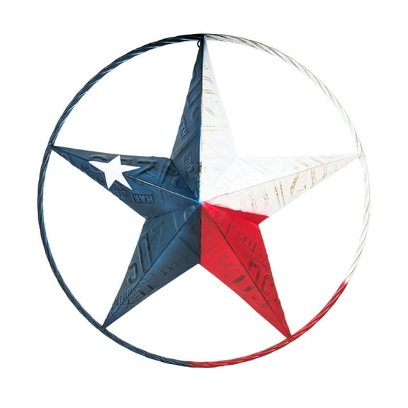 Rustic Metal Circle Texas License Plate Star Wall Hanging Sign Plaque Decor Gift