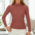 thumbnail image 2 of BOOMNY Womens Sweaters Long Sleeve Basic Sweaters for Women Solid Color Turtleneck Slim Knit Pullover Trendy Tops 2025 Fall Winter Knitwear, 2 of 9