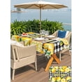 thumbnail image 4 of Yellow Lemons Outdoor Tablecloth - 60x120 Inch Rectangle Dining Table Cover, Summer Fruits Leaves Botanical Buffalo Plaid Waterproof Outdoor Table Cloth with Umbrella Hole & Zipper for Picnic/Patio, 4 of 7