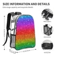 thumbnail image 4 of Rocae Rainbow Glitter for 16inch Clear Backpack Transparent School Backpack for Women Men, Capacity Clear Bag for College, Travel, 4 of 7