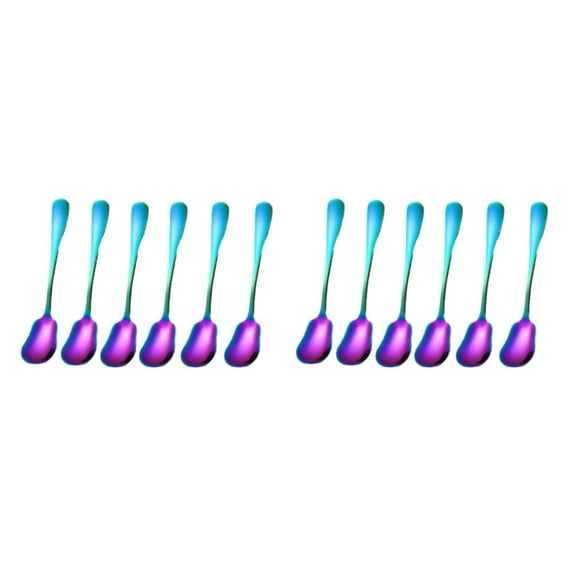 Injueey Cucharadita de acero inoxidable, 6 uds., tenedor, forma de concha, juego de cubiertos, vajilla, cuchara portátil, café, postres, Type3 NO3