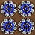 thumbnail image 4 of Set Of 4 Western Screw Back Concho Blue Purple Crystals 1-1/49In. Saddle, 4 of 7