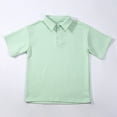 thumbnail image 6 of Little Boys Polo Shirt Light Green Boys Uniform Shirts Rugby Button Down Shirt Short Sleeve Tops Shirts for Boys 4-5 Years, 6 of 7