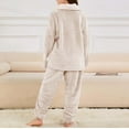 thumbnail image 4 of Tao Tao Girls Boys Fuzzy Pajamas Set Fleece Outfits Winter Flannel Loose Fluffy Pullover Sweatshirt Top Pants Sweatsuit Fuzzy 2 Piece Outfits Beige 11 Years, 4 of 8