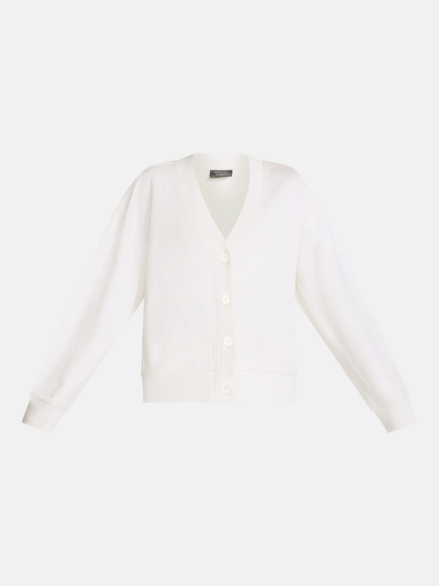Athletic Works Women's and Women's French Terry Cardigan with Long Sleeves, Sizes XS-4X