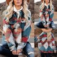 thumbnail image 2 of Chaqueta cárdigan de lana estampada con solapa de otoño/invierno para mujer Fridja BV0+3459, 2 of 9