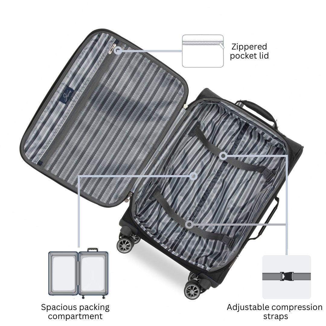 Skyway Luggage Epic Softside 28" 8 Wheel Large Check-In Spinner, Adult