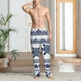 thumbnail image 5 of Uemuo Sea Underwater Turtles Pattern Men's Wide Leg Palazzo Lounge Pants with Pockets Light Weight Loose Comfy Casual Pajama Pants-, 5 of 9