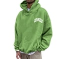 thumbnail image 3 of CUSTG Mens Autumn Winter Back Letter Printing Letter Oversize Loose Plus Size Hooded Pullover Sweatshirt Tops Long Sleeve Trendy Streetwear, 3 of 7