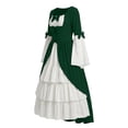 thumbnail image 6 of Ynynloco Women's Renaissance Medieval Costume Victorian Dress Long Sleeve Boho Midi Dress Vintage Square Neck Tiered Ruffle Flowy Pockets Dress, 6 of 7