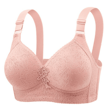 Fulorrnie Bras for Women Plus Size No Underwire Lift Supportive Back Fat Smoothing Full Figure Balconette Comfort Bra Pink 46