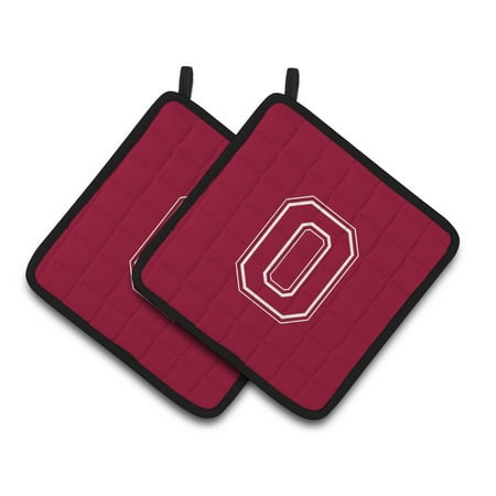 

Carolines Treasures CJ1032-OPTHD Letter O Initial Monogram - Maroon and White Pair of Pot Holders 7.5HX7.5W multicolor