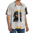 thumbnail image 4 of Easygdp Dachshund Sitting in Bathtub Men's Casual Short-sleeved Shirt with Pocket and Button Suitable for Beach Vacation Leisure - 3X-Large, 4 of 7