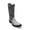 Black/White, variant on Leather Women's Square Toe Embossed Crocodile Alliagtor Print Boot
