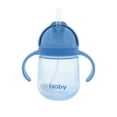 thumbnail image 4 of Nuby's Clik-It 2-Handle Silicone Trainer Cup with Weighted Straw for Toddlers, ages 12 months+, Blue/Green, 2 Pack, 4 of 8