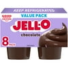Jell-O Original Chocolate Pudding Cups Snack Value Pack, 8 Ct Cups
