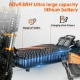 thumbnail image 6 of 6000W(Peak) Dual Motor Cheevalry S11 Pro Adult Off-Road Electric Scooter,11-inch All-Terrain Tires,52MPH Top Speed,60V 43Ah Battery,75 Mile Range, 6 of 8